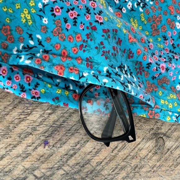 Lands' End Women's Floral Cotton Jersey Notch Neck Dress Large 14-16 Cover up - Picture 2 of 5